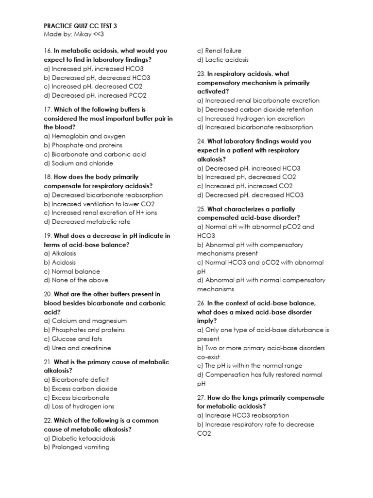 CC Practice Quiz TFST 3-11-15 | PDF