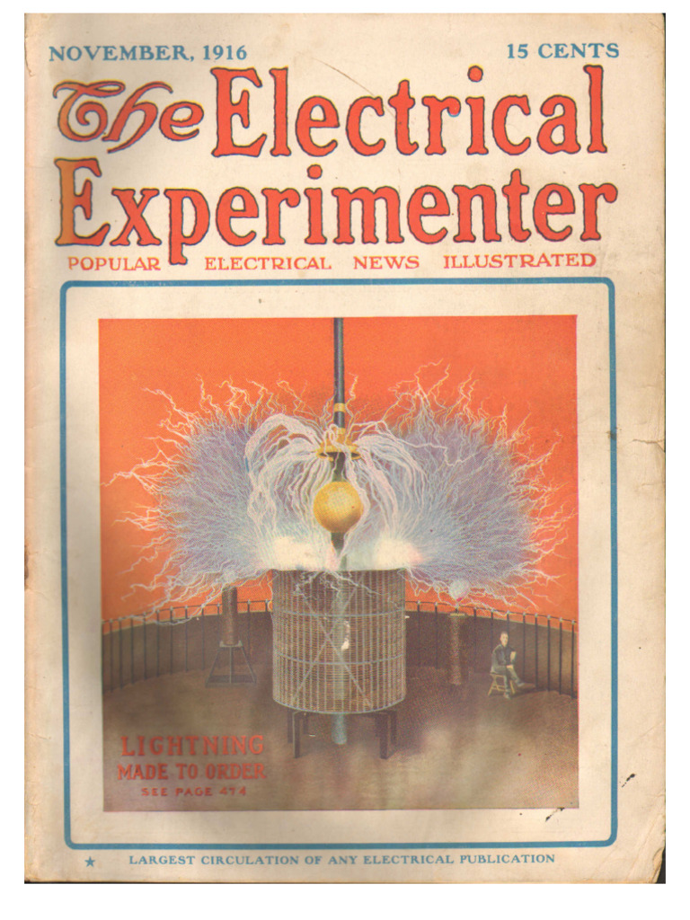 Electrical Experimenter November 1916 Nikola Tesla | PDF