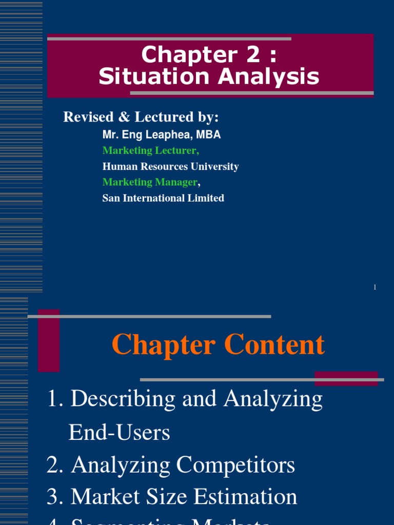 Chapter 2 Situation Analysis Pdf Market Analysis Competition
