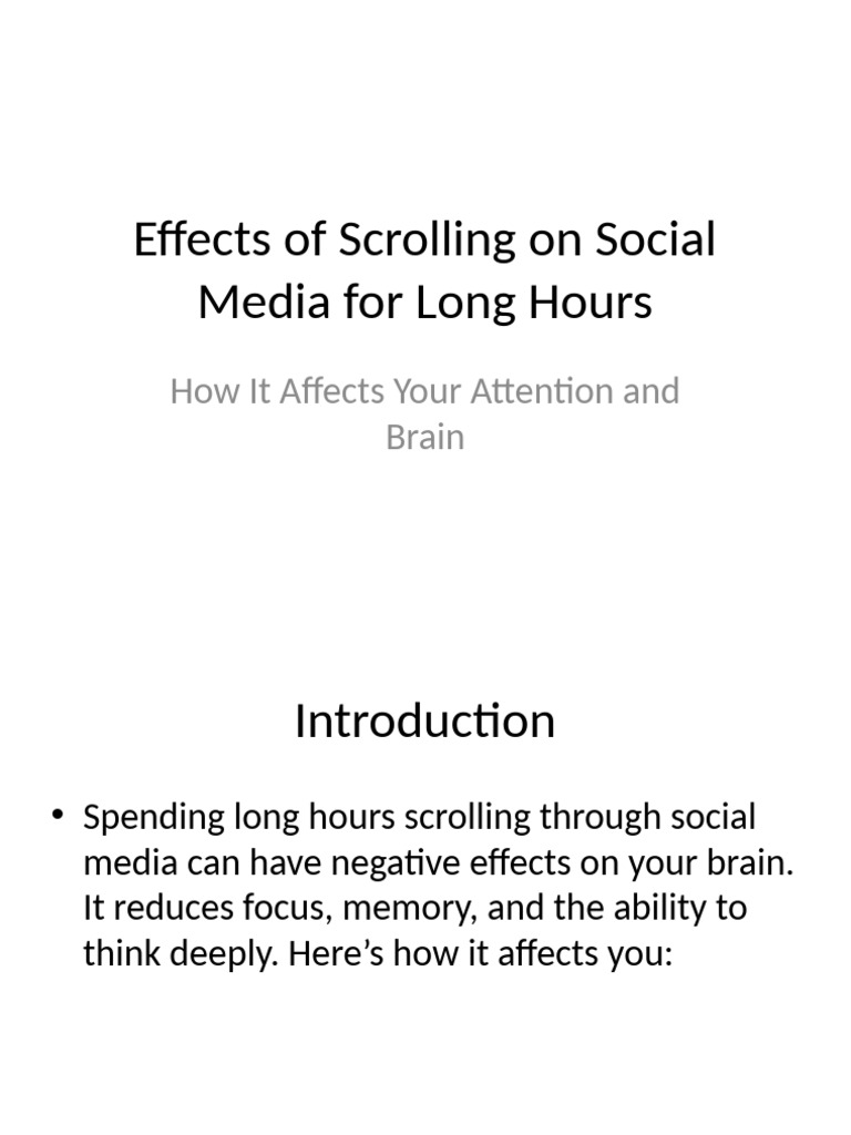 Scrolling's Impact on Brain Health | PDF