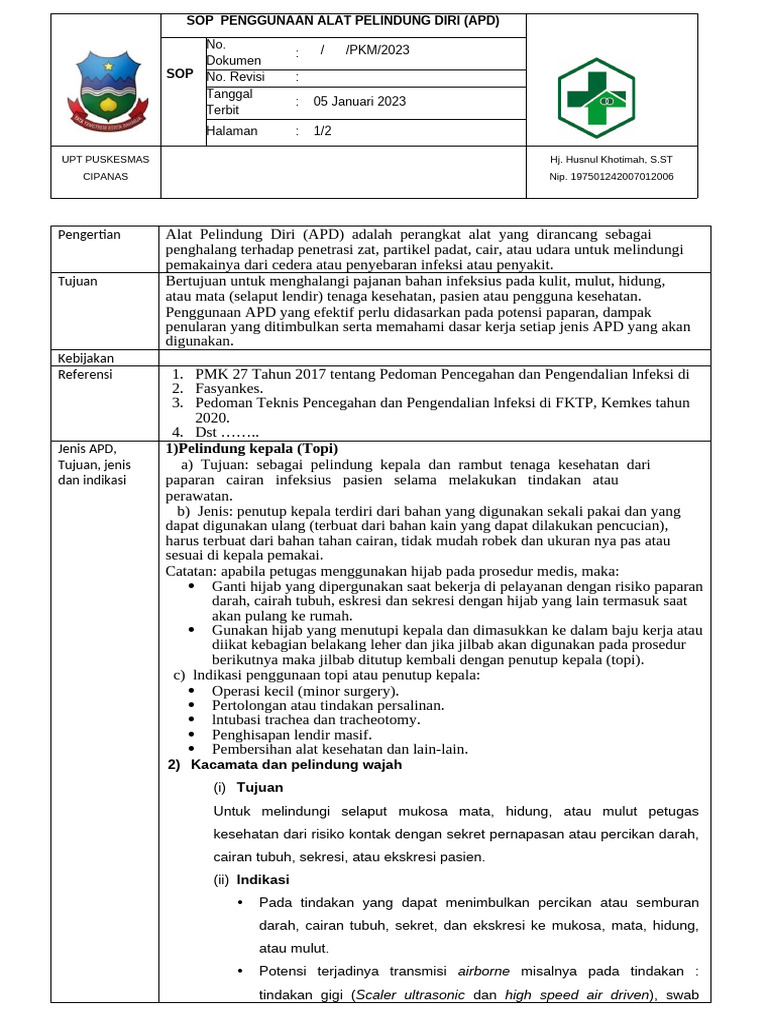 Panduan Lengkap Penggunaan APD Kesehatan | PDF