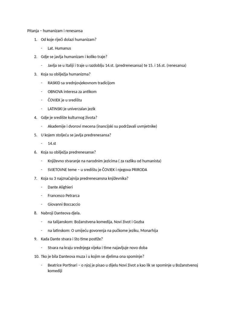 Humanizam I Predrenesansa | PDF