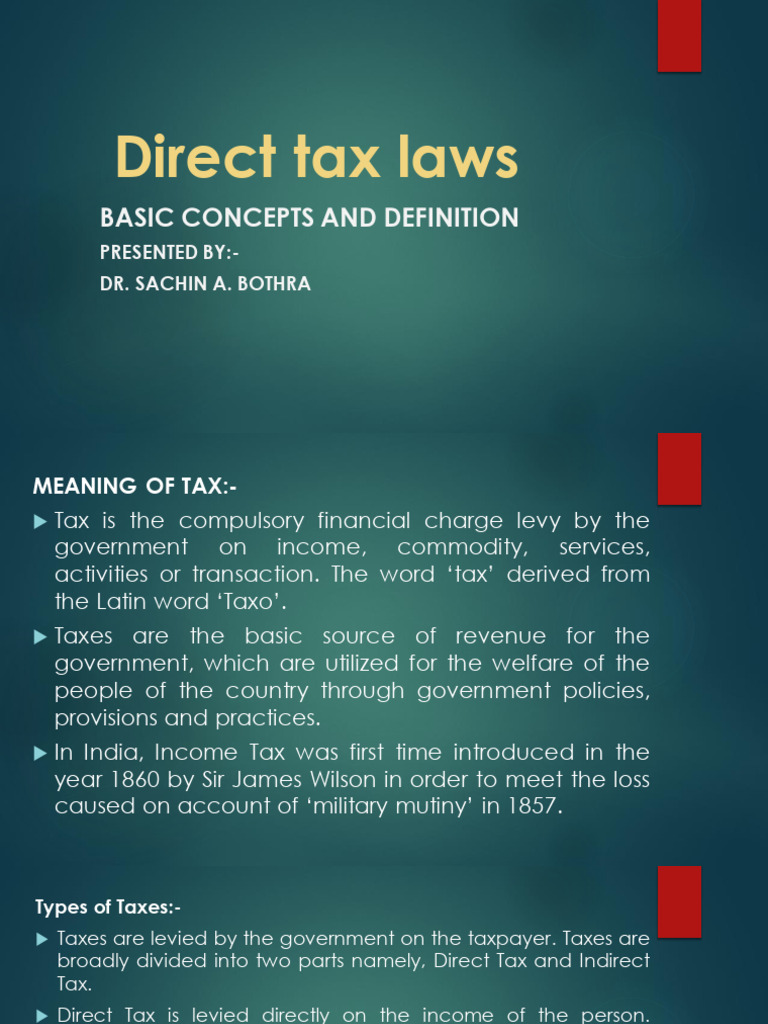 DTL - Basic Concepts and Definitions 1 | PDF | Taxes | Indirect Tax
