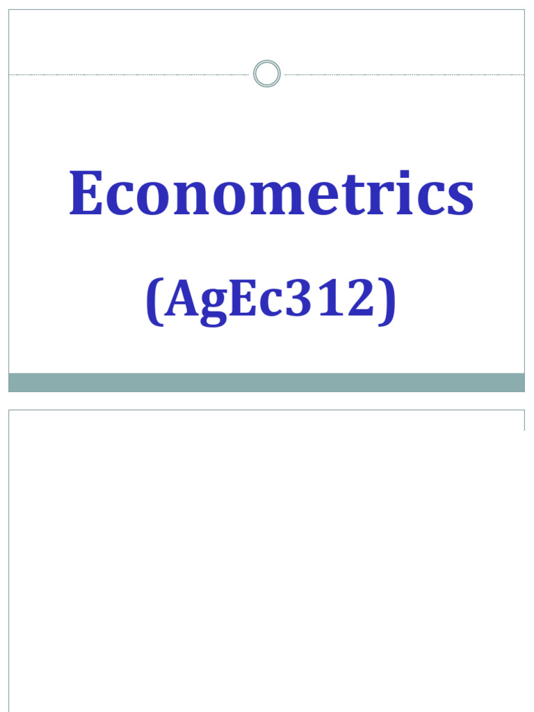 Introduction to Econometrics Overview | PDF | Linear Regression ...