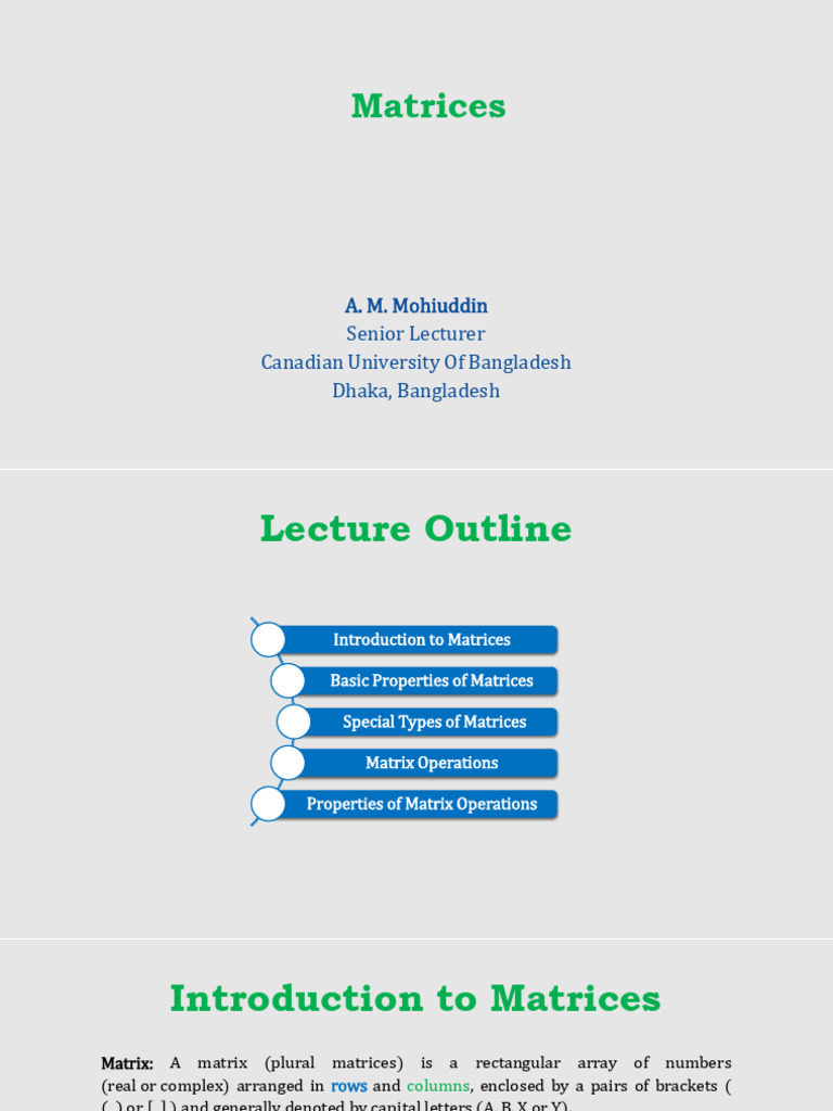 Matrices and Vector Analysis | PDF | Matrix (Mathematics ...
