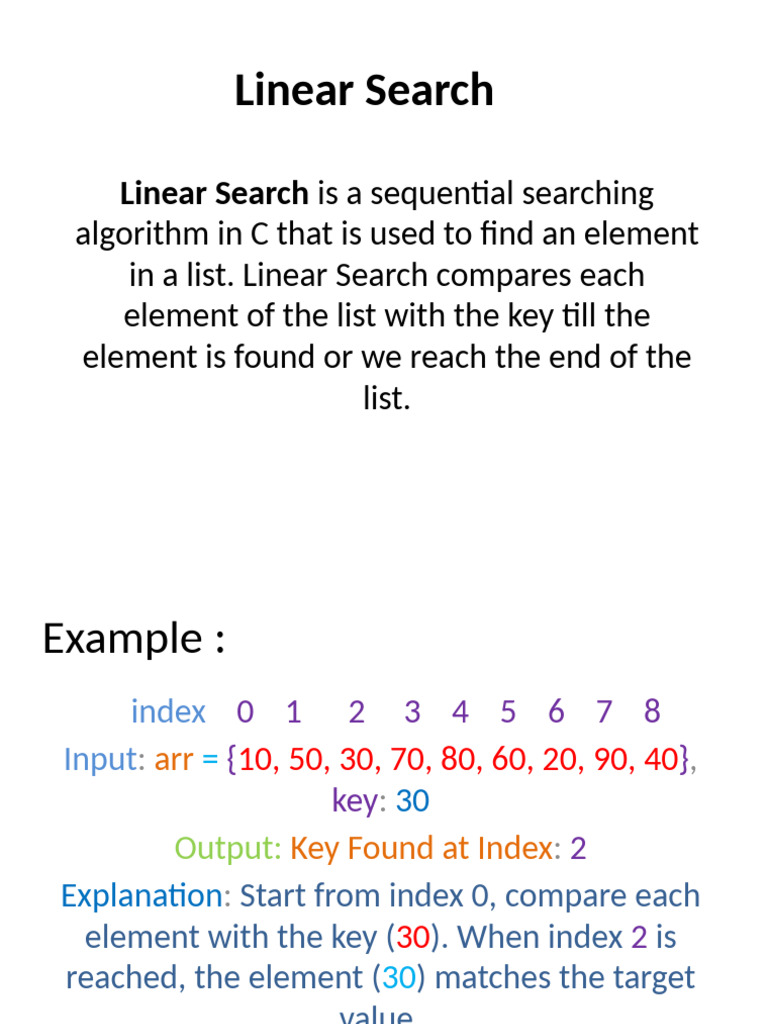 Linear vs. Binary Search Algorithms | PDF