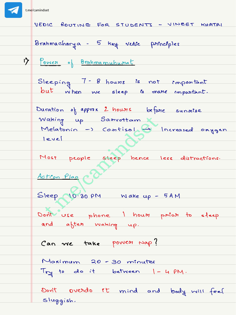 Vedic Routine For Students | PDF