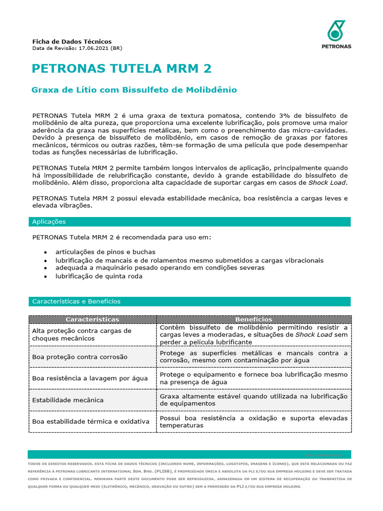 Petronas MRM 2 | PDF | Informação | Molibdênio