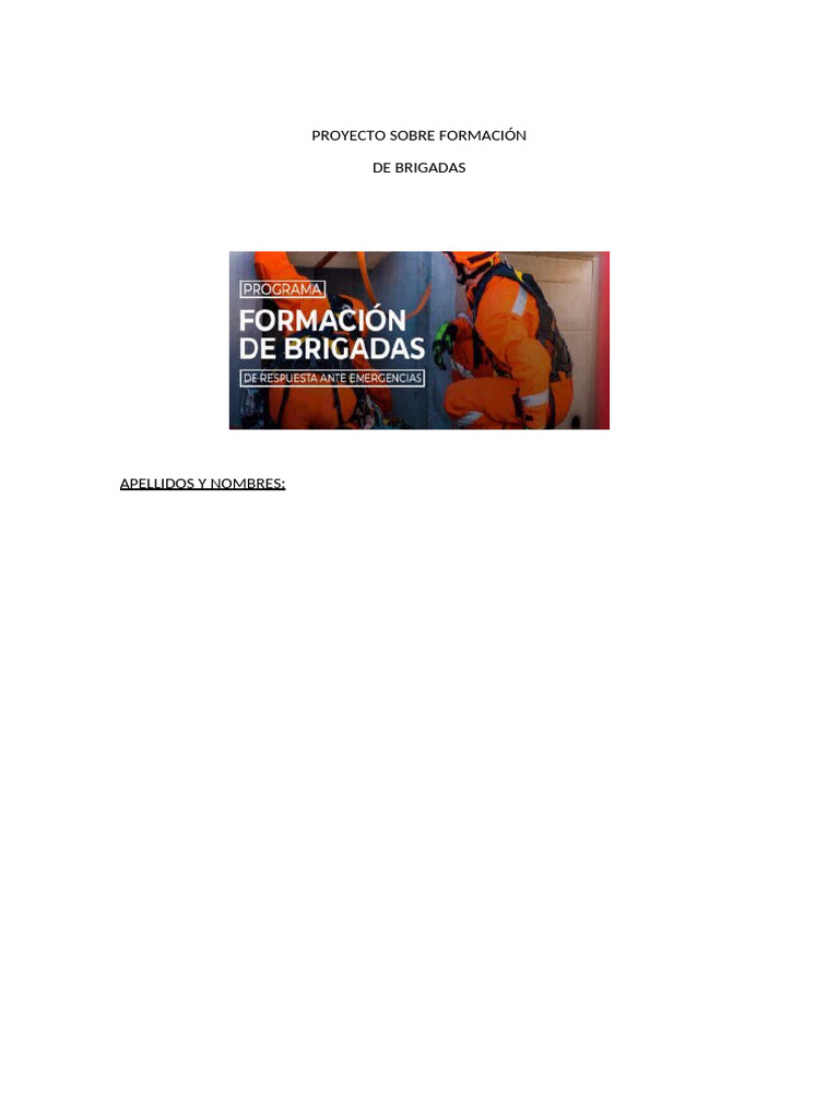 Formación de Brigadas de Emergencia | PDF | Valores | Defensa Civil