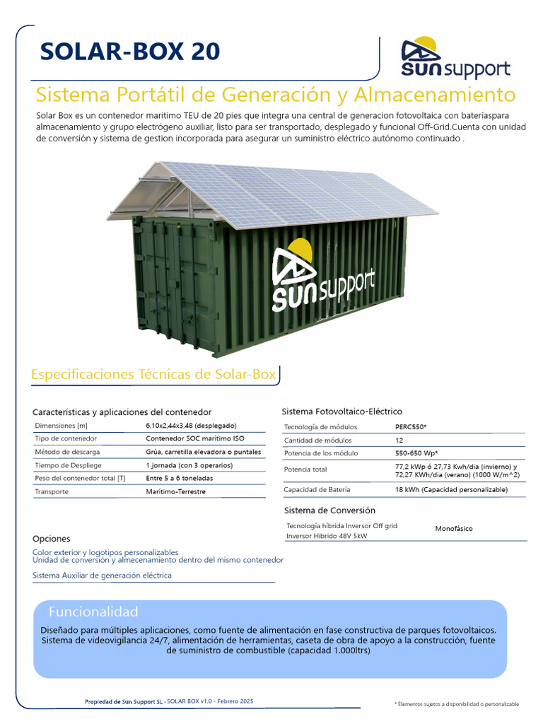 SunSupport - Solar Box | PDF | Fotovoltaica | Electricidad