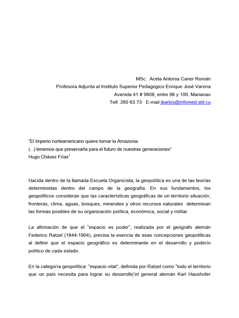 Amazonia en Peligro, Acciones Geopolíticas de Estados Unidos | PDF ...