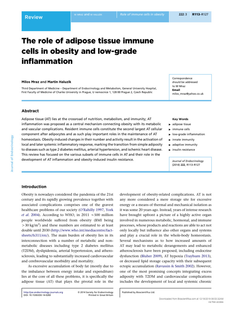 (14796805 - Journal of Endocrinology) The Role of Adipose Tissue Immune ...