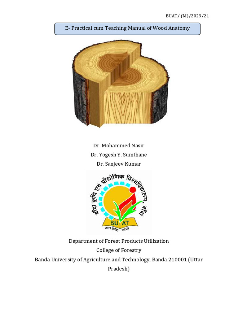 Wood Anatomy Manual Final PMEC N1 | PDF | Plant Stem | Wood