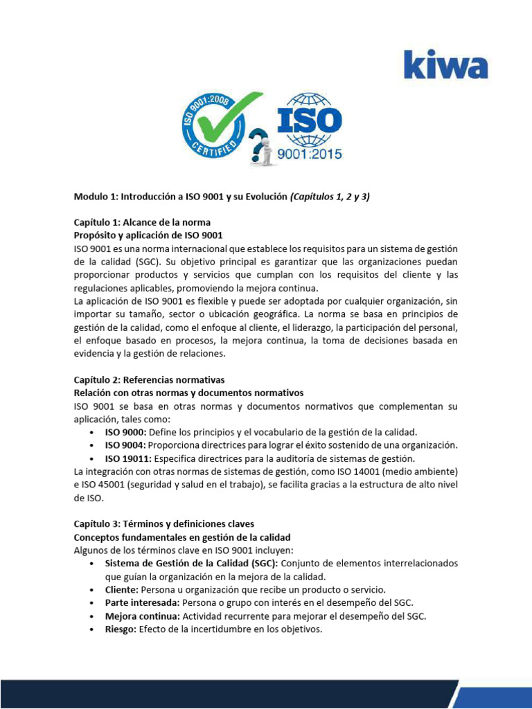 Introducción a ISO 9001 y su Evolución | PDF | Gestión de la calidad ...