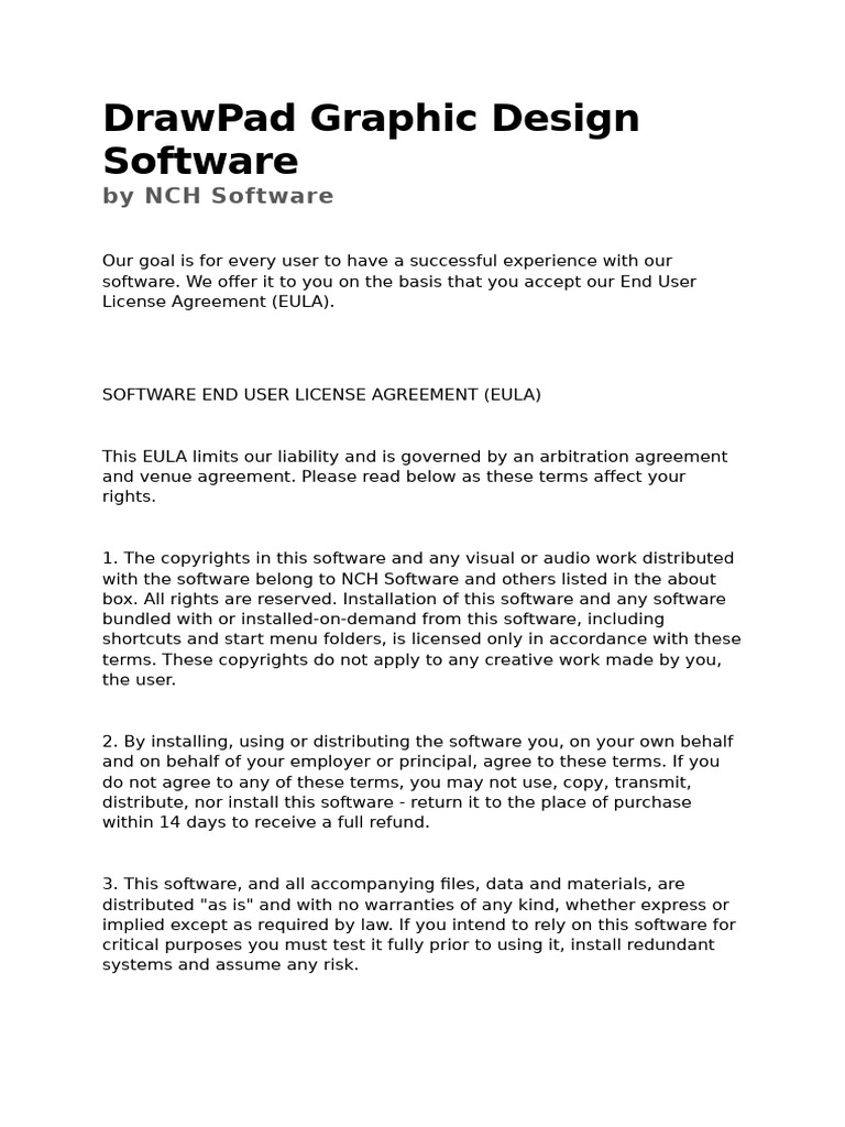 DrawPad Software EULA Overview | PDF | Arbitral Tribunal | Arbitration
