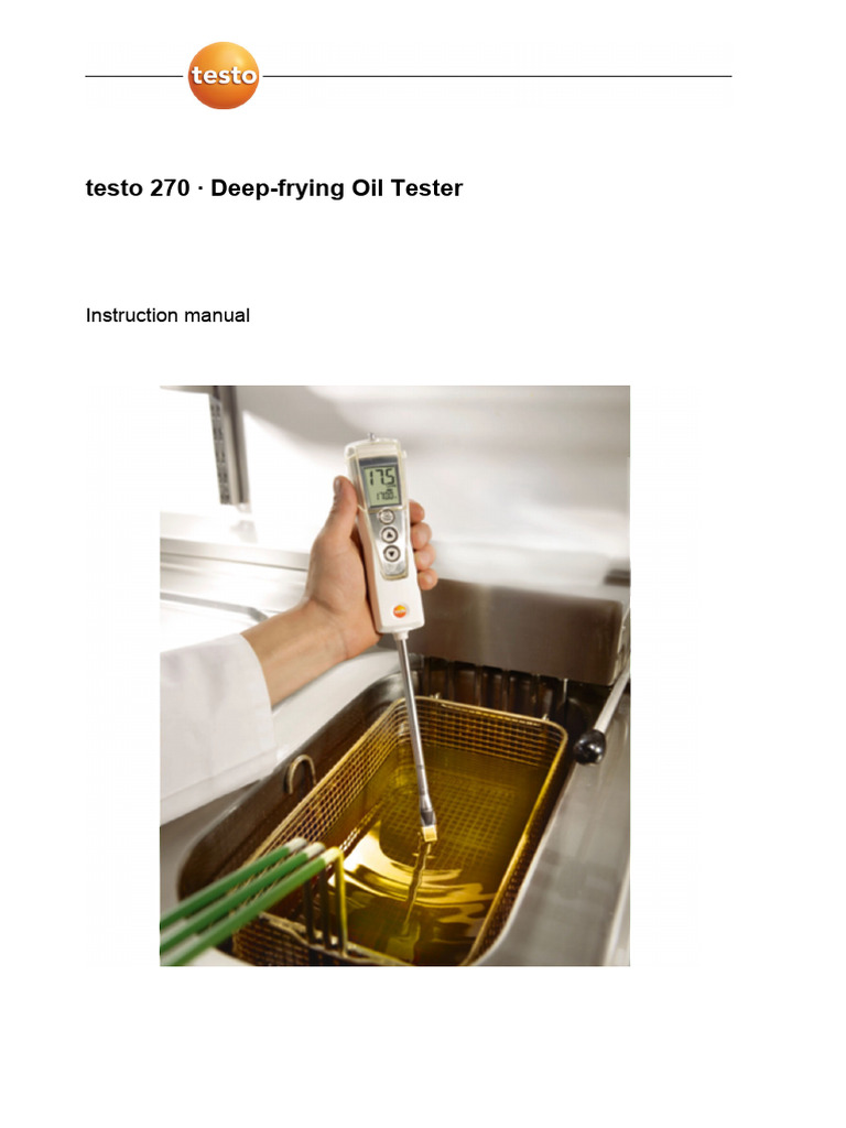 Testo 270 Deep-Frying Oil Tester Manual | PDF | Calibration | Fat