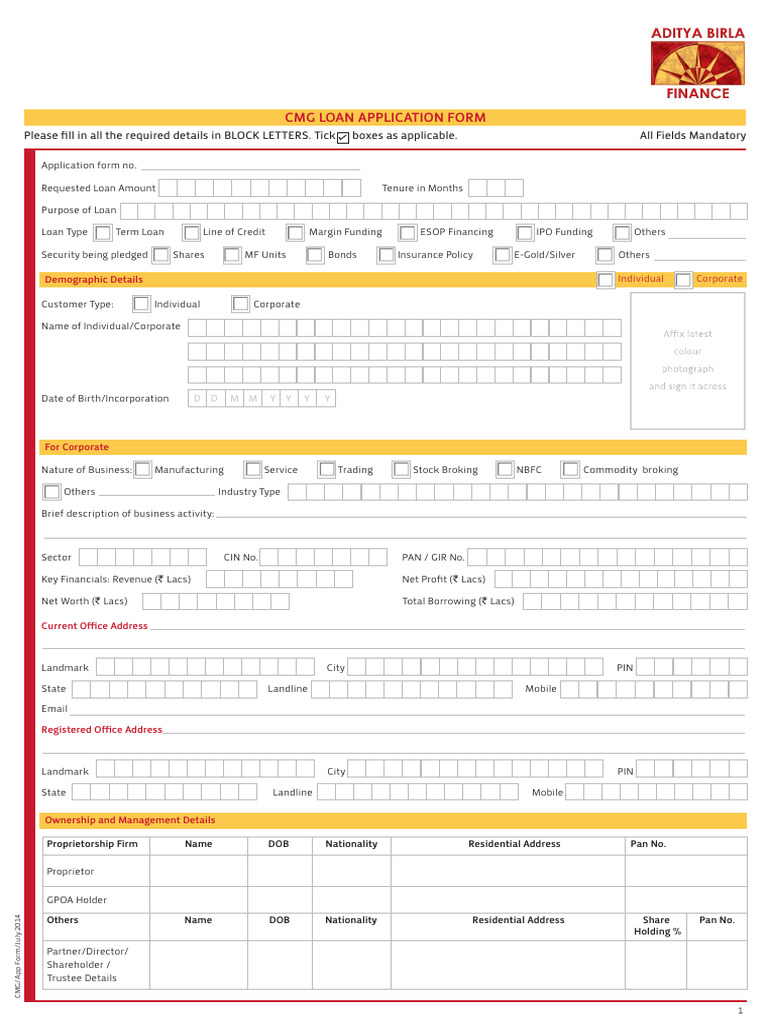 CMG Loan Application Form Guide | PDF | Loans | Expense