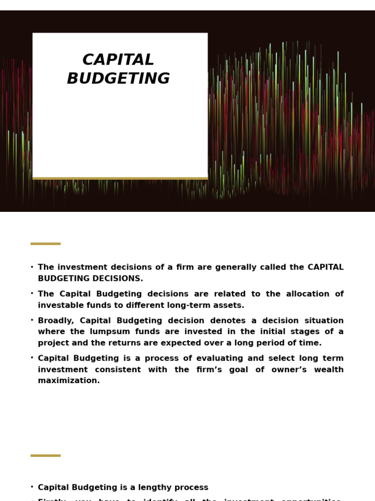Capital Budgeting: Investment Decision Process | PDF | Internal Rate Of ...
