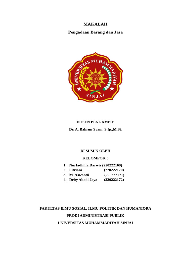 Pengadaan Barang dan Jasa Pemerintah | PDF