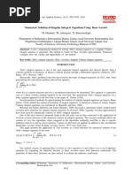 Numerical Solution of Singular Integral Equations Using Haar Wavelet