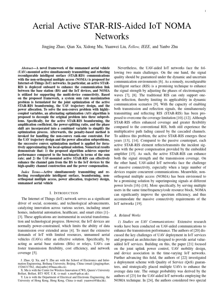 UAV-Enhanced IoT NOMA with STAR-RIS | PDF