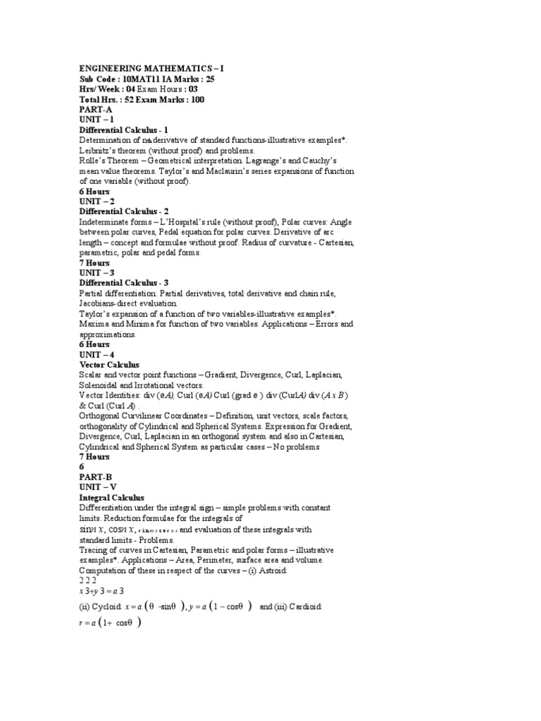 Engineering Mathematics Syllabus 1st Year | Partial Differential ...