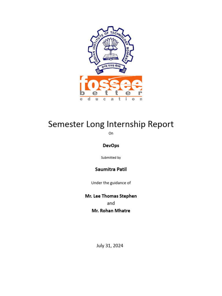 FOSSEE Summer Internship Report on DevOps | PDF | Software | Software ...