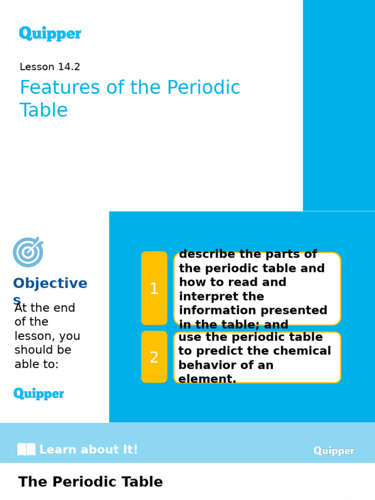 Understanding Periodic Table Features | PDF | Periodic Table | Chemical ...