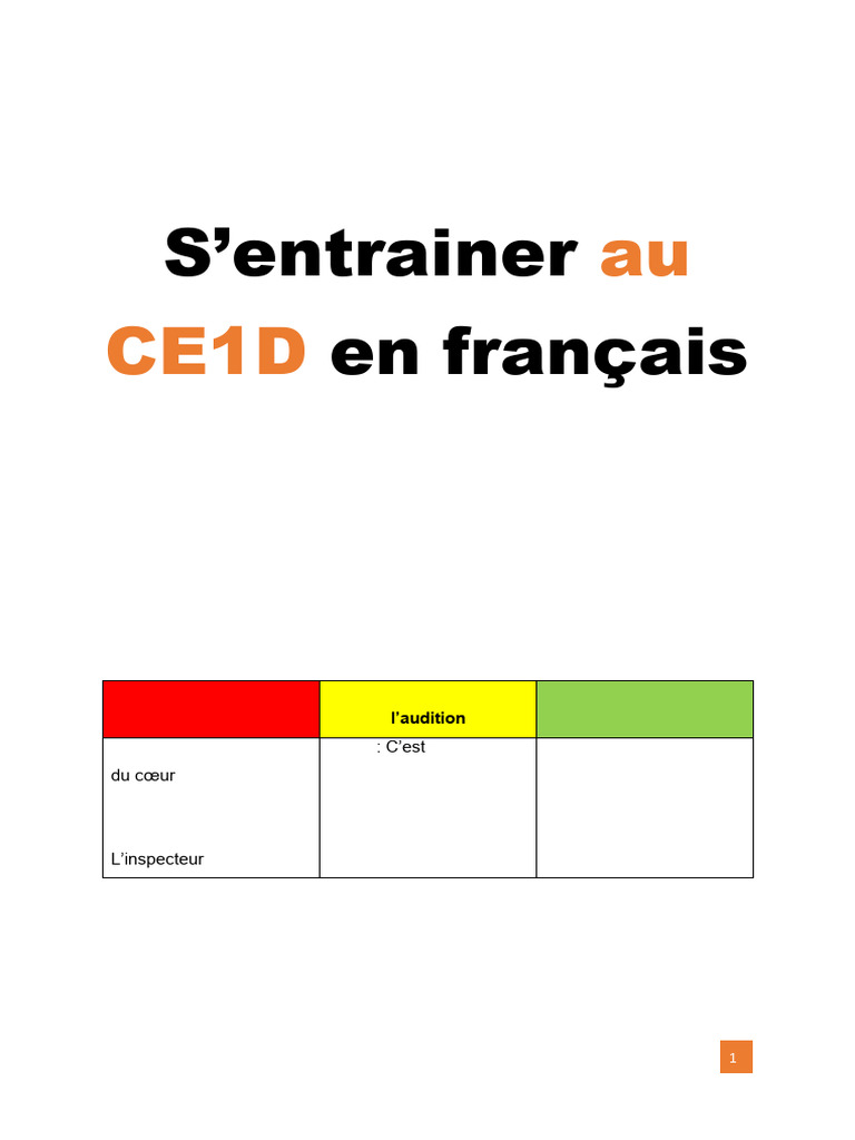CE1D : Compréhension en français | PDF | Police