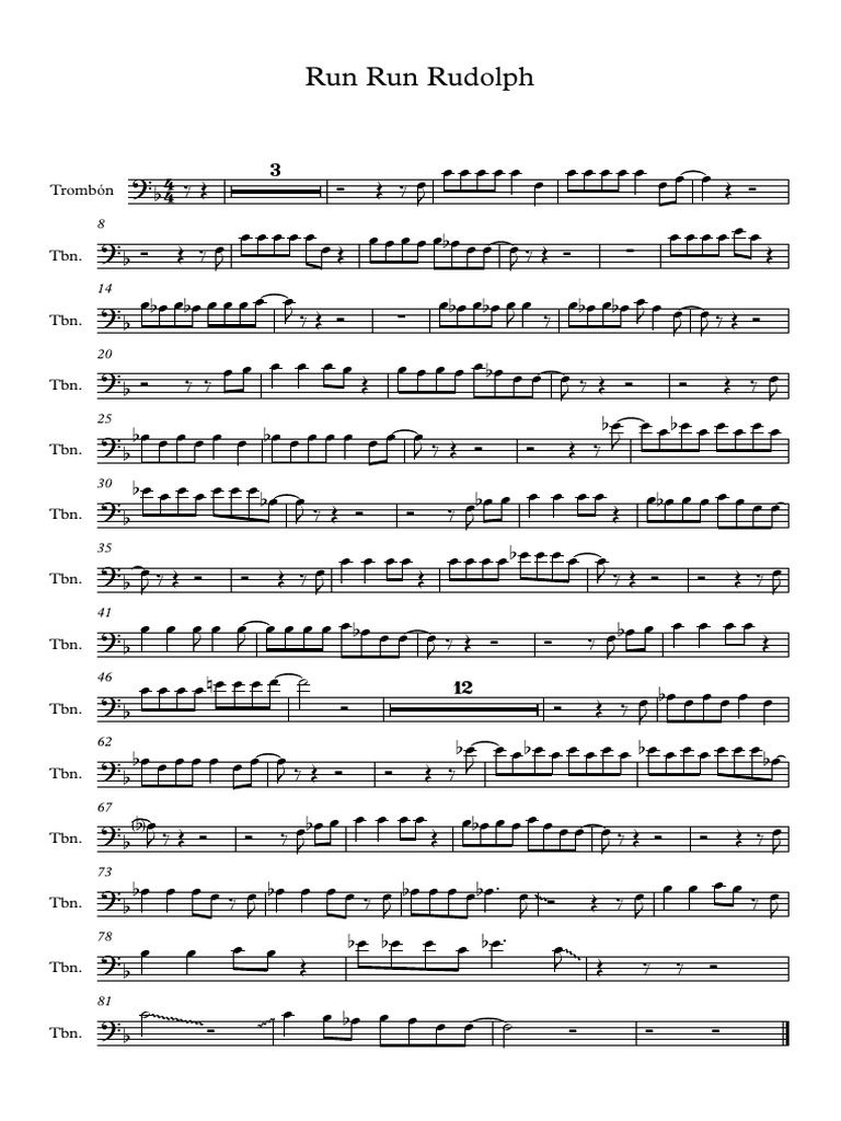 Run Run Rudolph - TROMBON | PDF