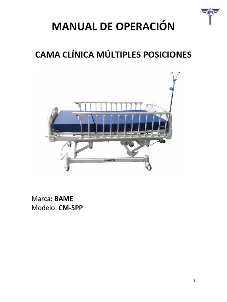 Cama Clínica Pediátrica CM-5PP | PDF | Agua | Eje