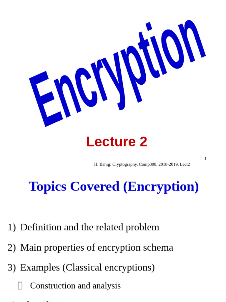 Lec 1 | PDF | Cryptography | Cipher