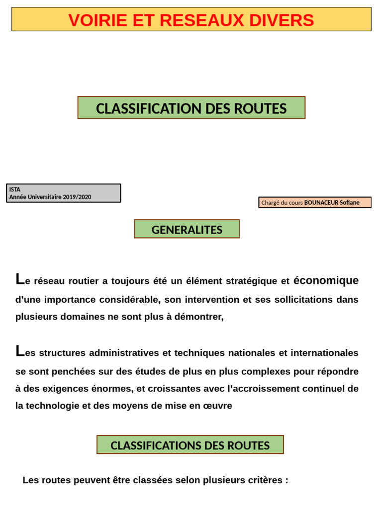 Classification des Routes en Algérie | PDF | Autoroute