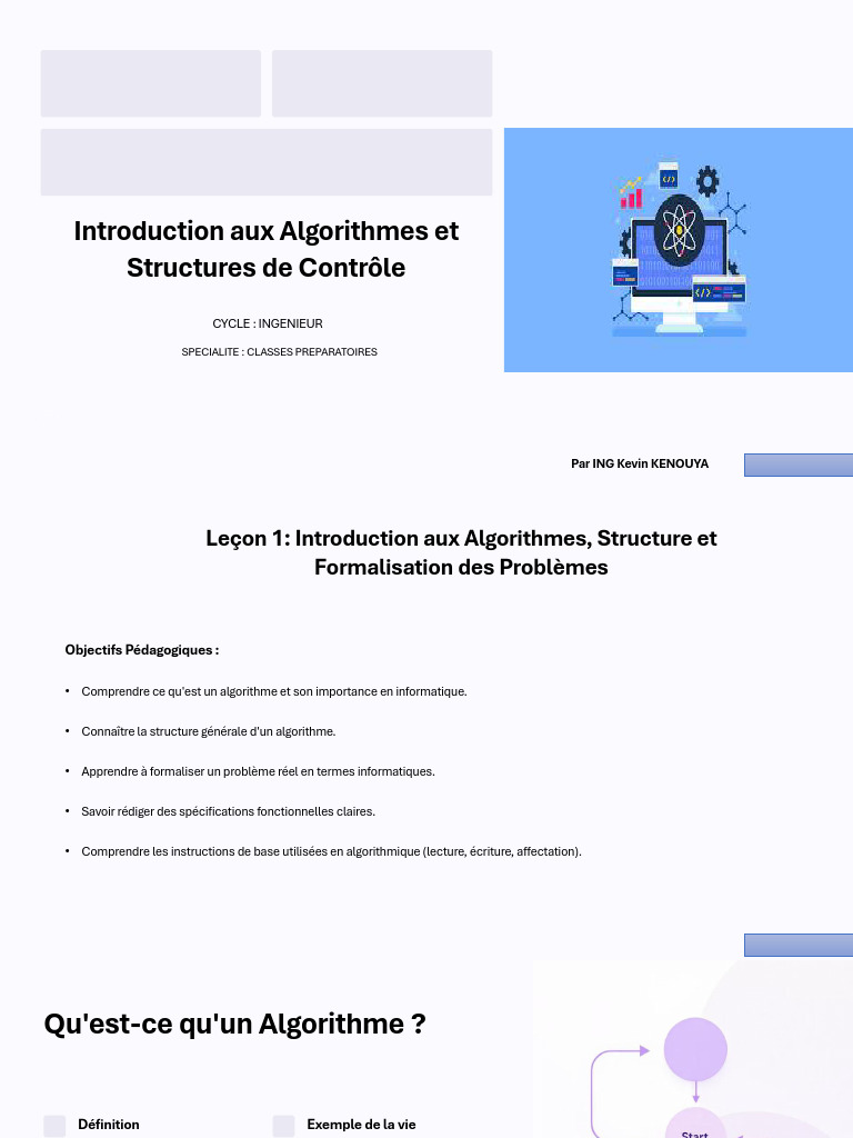 Introduction Aux Algorithmes Et Structures de Controle | PDF ...