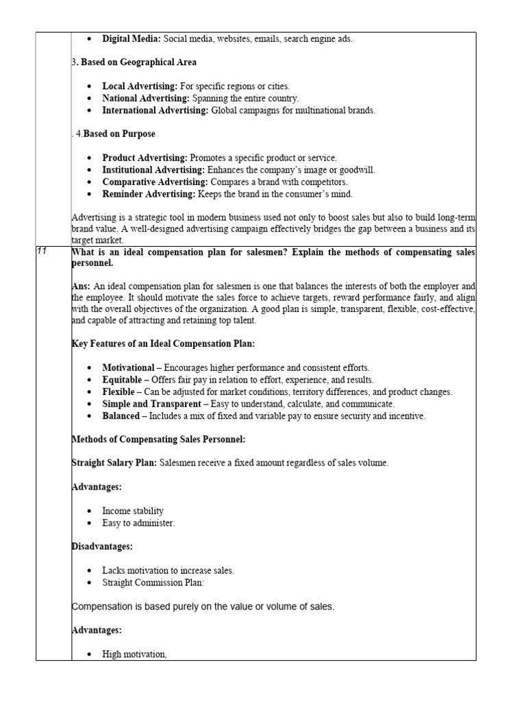 Compensation Is Based Purely On The Value or Volume of Sales | PDF