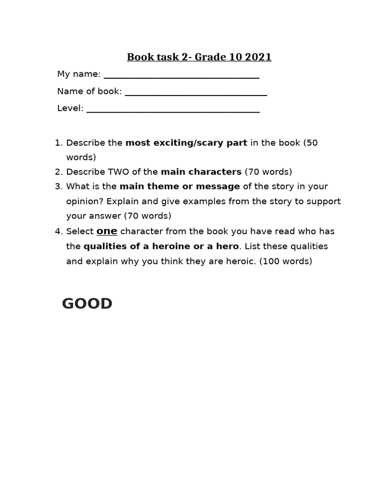 Book Task 2 2021 | PDF