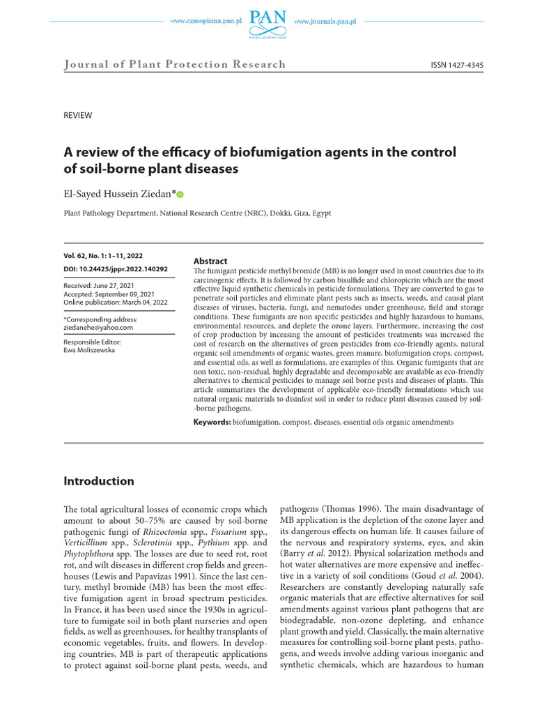 Biofumigation for Soil Disease Control | PDF | Compost | Pesticide