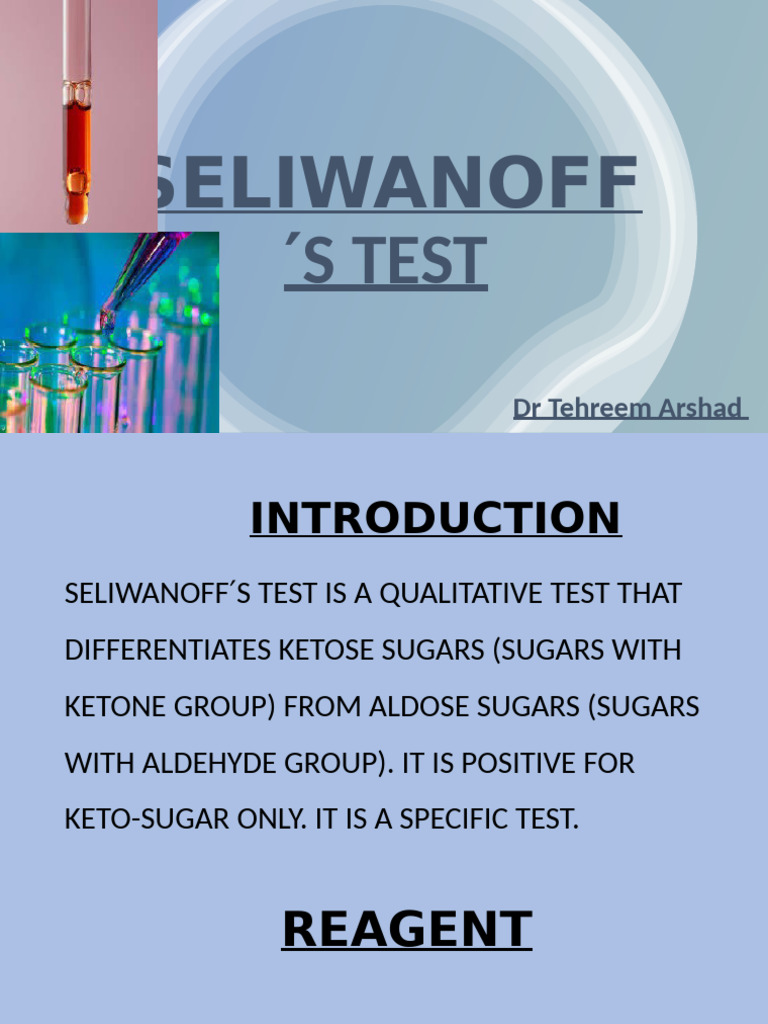Seliwanoff S Test | PDF | Carbohydrate Chemistry