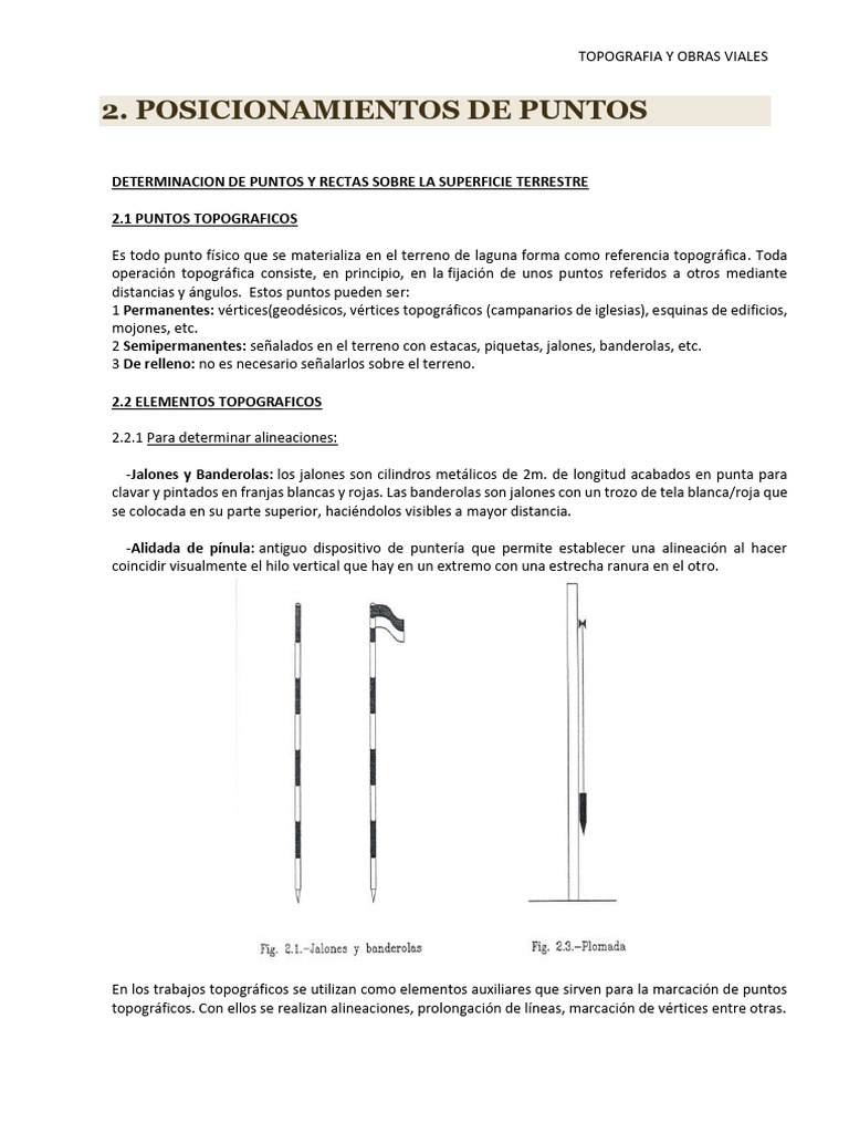 Topografia Y Obras Viales 2 Pdf Topografía Medición