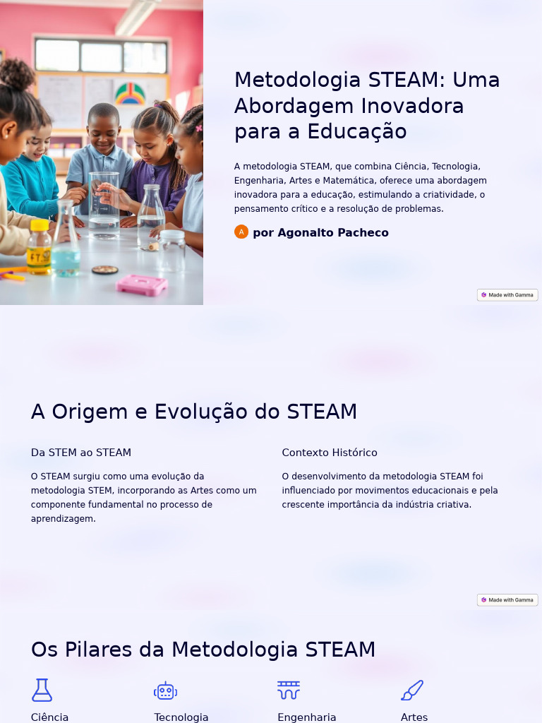 Metodologia STEAM na Educação Inovadora | PDF | Ciência, Tecnologia ...