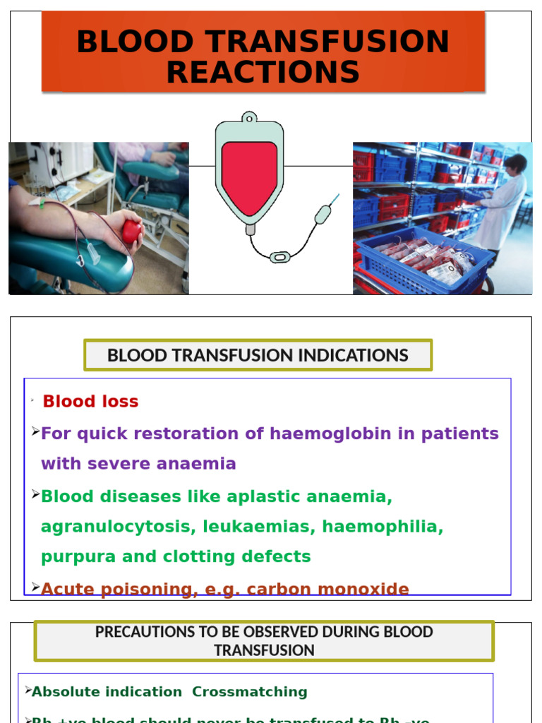 Blood Transfusion Reactions and Indications | PDF | Blood Transfusion ...