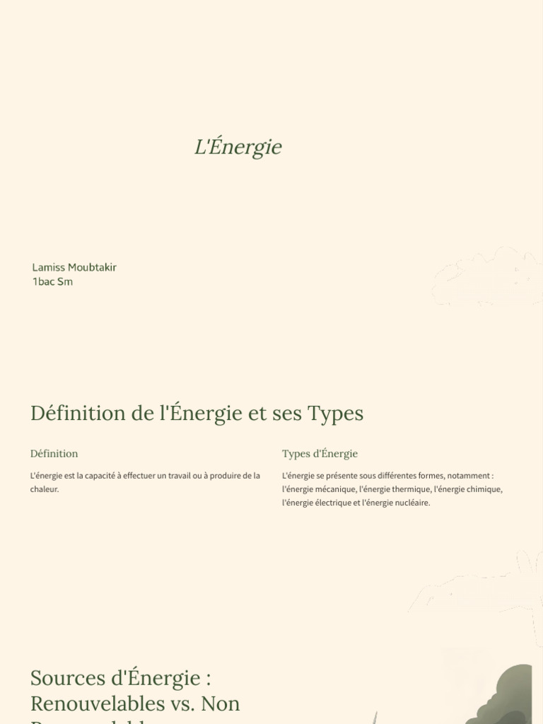 Types et enjeux de l'énergie durable | PDF | Économie énergétique ...
