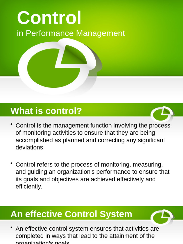 Control in Performance Management Guide | PDF | Goal | Performance ...