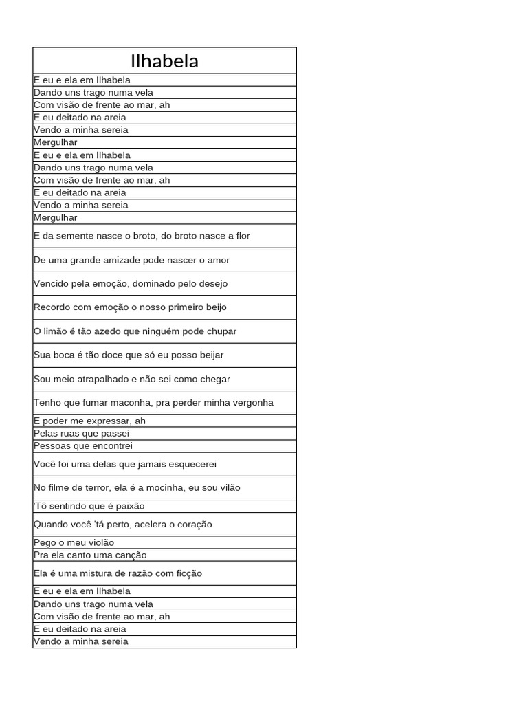 Letra da Música 