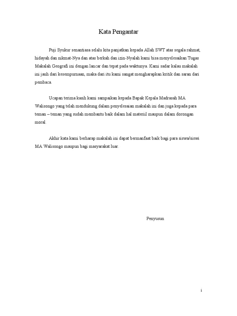 Kata Pengantar Daftar Isi