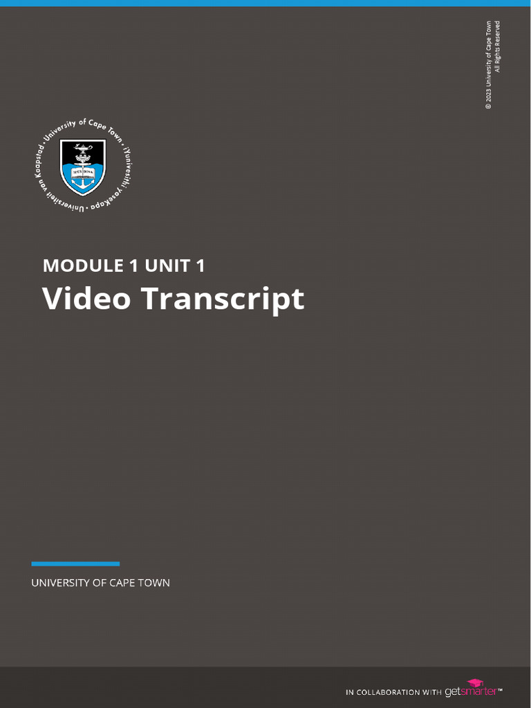 UCT PM M1U1 Video Transcript | PDF
