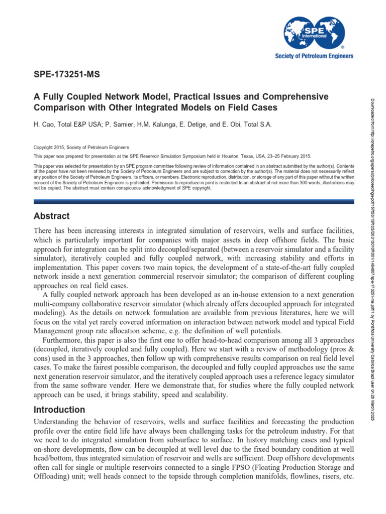 Cao Et Al 2015 A Fully Coupled Network Model Practical Issues And