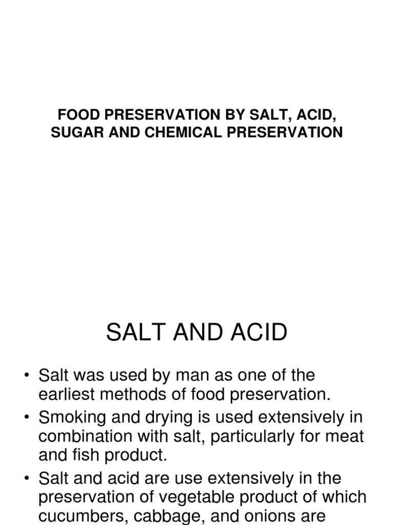 Sugar and Salt in Food Preservation | PDF | Wellness