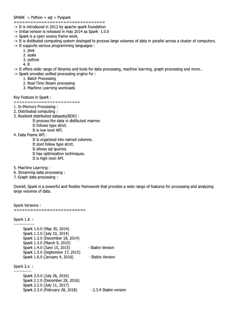 Pyspark Notes | PDF