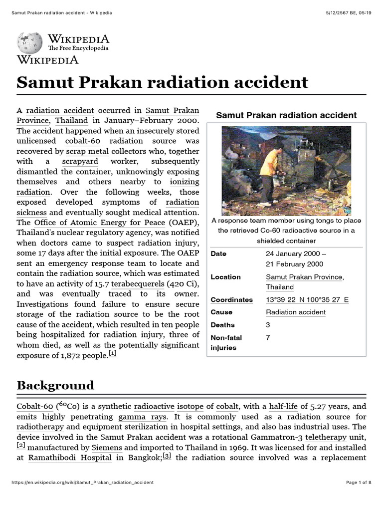 Samut Prakan Radiation Accident: What You Need to Know